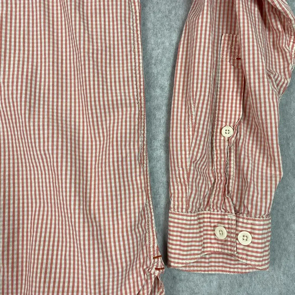 Simms Shirt Mens XL Pink Plaid Long Sleeve Button Up Pockets